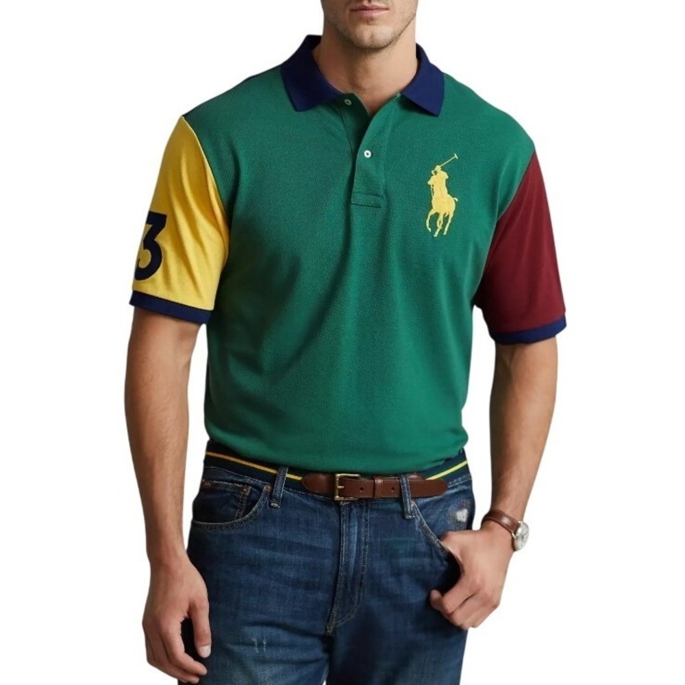 Polo‎ Ralph Lauren Mens 2XLB Color Block Big Pony Short Sleeve Polo Shirt NWT